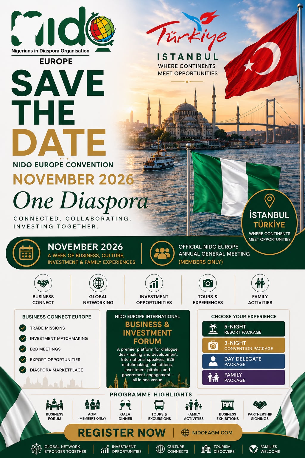 NIDO Europe Convention 2026 Save The Date - November 2026, İstanbul Türkiye